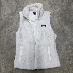 Patagonia White Fleece Vest Women's Size Small Zip Up Puffer Sherpa